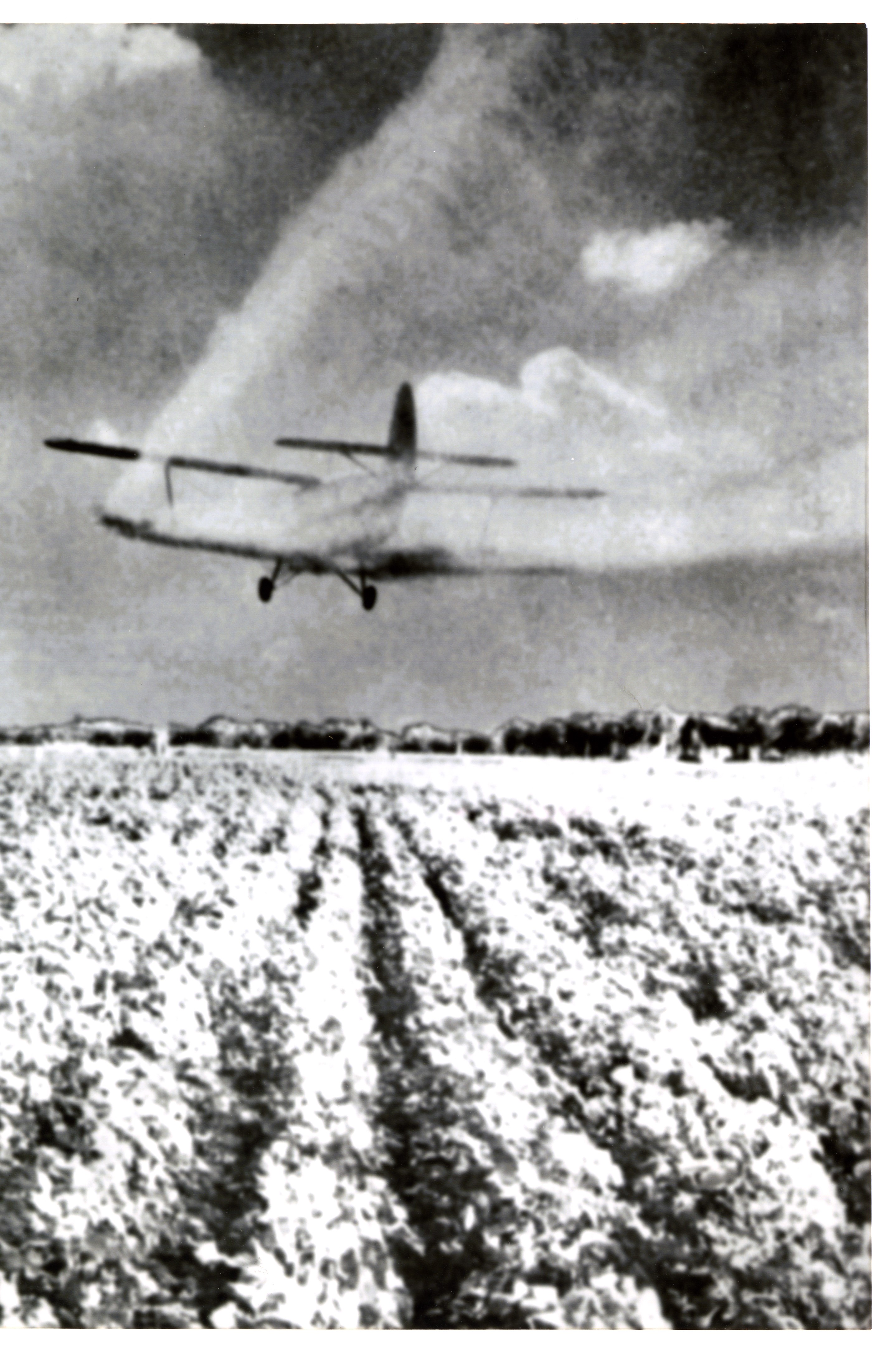 MB001209-1958年民航北京管理局航测大队派出飞机在河北省棉田进行空中喷洒药物消灭棉铃虫照片.jpg